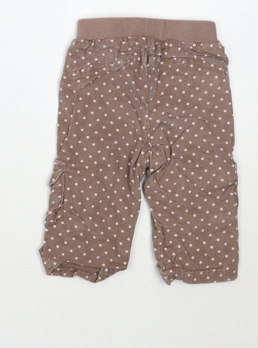 George Girls Black Polka Dot Cargo Trousers Size 6-9 Months