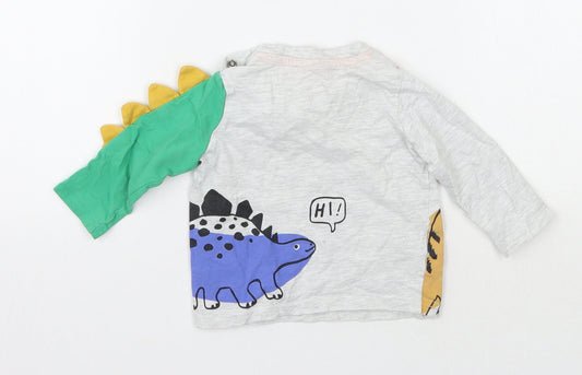 Fred & flo Boys Grey Basic T-Shirt Size 3-6 Months