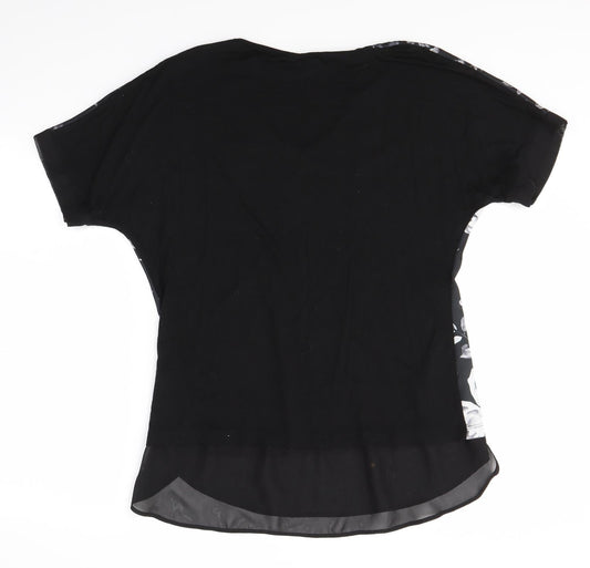 Matalan Womens Black Floral Basic Blouse Size 8