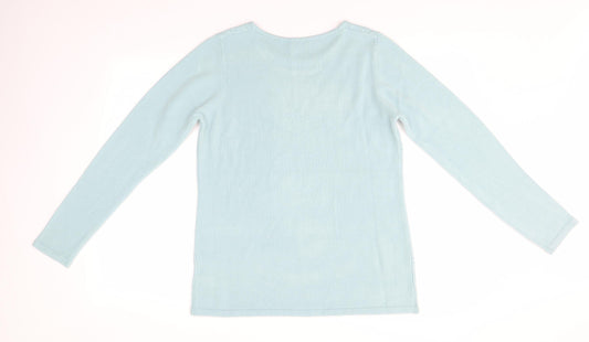 Anna Rose Womens Blue Pullover Jumper Size L