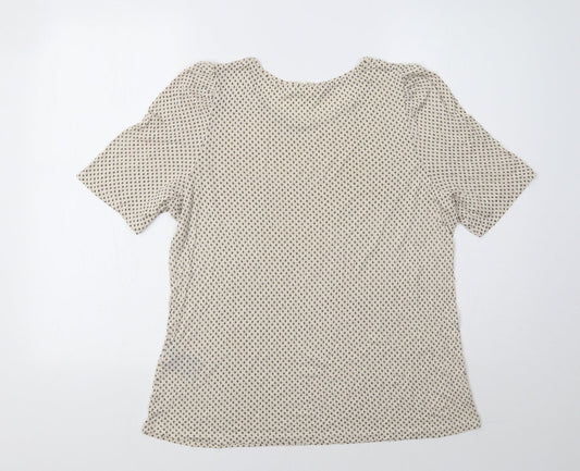 H&M Womens Beige Geometric Basic Blouse Size M