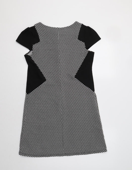 Dorothy Perkins Womens Black Polka Dot A-Line Size 10