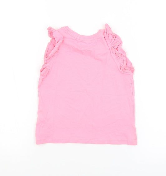 M&S Girls Pink Basic Tank Size 2-3 Years