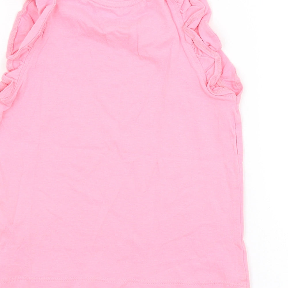 M&S Girls Pink Basic Tank Size 2-3 Years