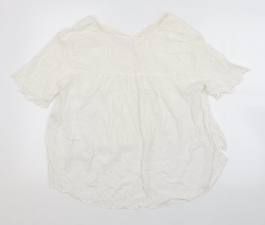 ANNA GLOVER Womens White Basic Blouse Size 10