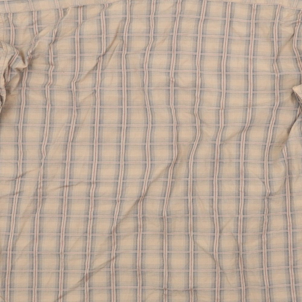 Linea Mens Brown Check Button-Up Size M