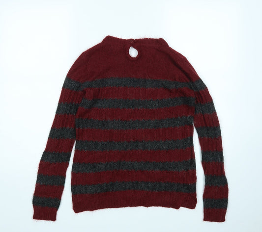 Manhgo Womens Multicoloured Striped Pullover Jumper Size M