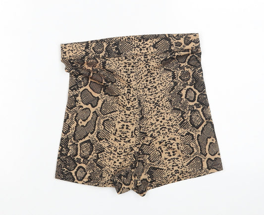 PRETTYLITTLETHING Womens Multicoloured Animal Print Hot Pants Shorts Size 6
