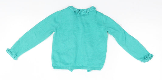 Bows & Arrows Girls Green Cardigan Jumper Size 4-5 Years