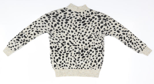 Dorothy Perkins Womens Grey Animal Print Pullover Jumper Size 8