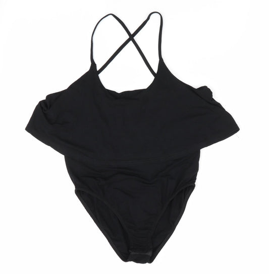Missguided Womens Black Bodysuit One-Piece Size 10
