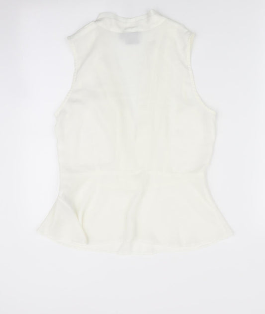 ASOS Womens Ivory Basic Blouse Size 8 - Deep V Front