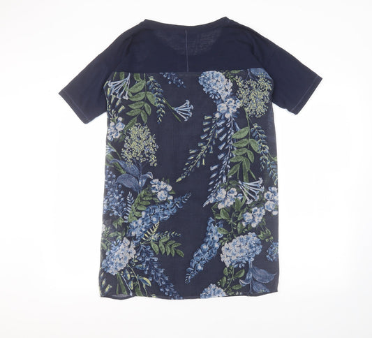 NEXT Womens Blue Floral Basic T-Shirt Size 10
