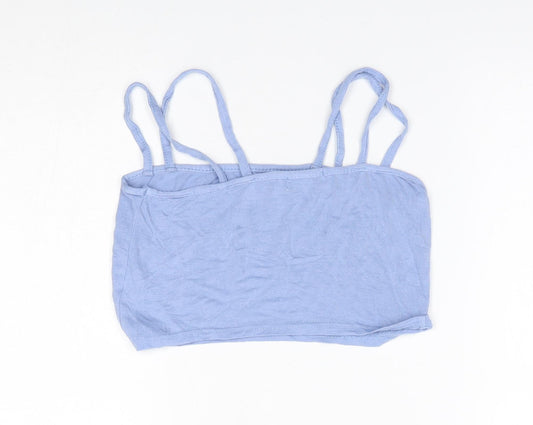 PRETTYLITTLETHING Womens Blue Cropped Tank Size 6