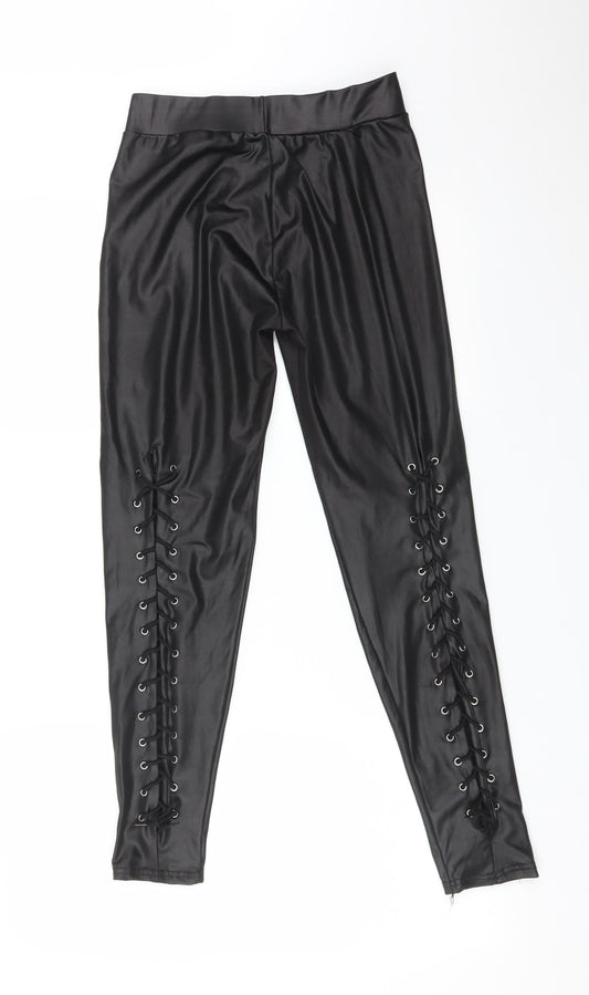 Preworn Womens Black Leggings Size L L26 in