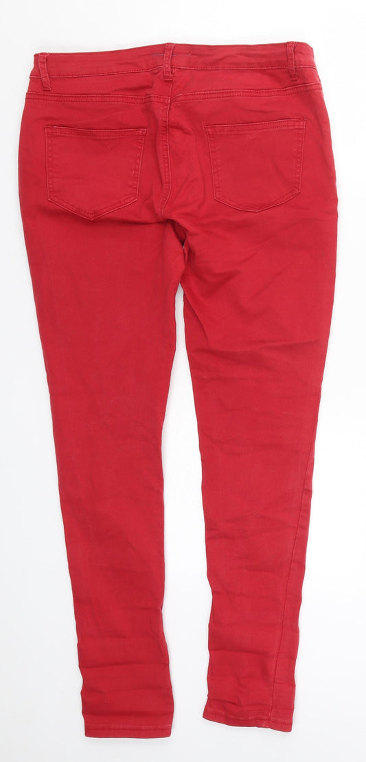 Ystatis Womens Red Denim Skinny Jeans Size 32 in L27 in