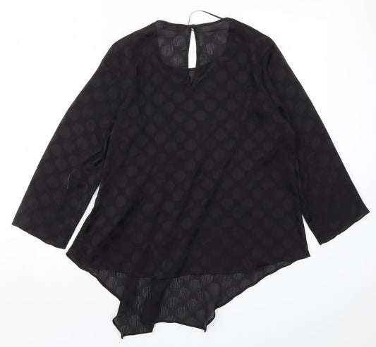 Soon Womens Blue Polka Dot Basic Blouse Size 12