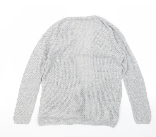 PRETTYLITTLETHING Womens Grey Knit Cardigan Jumper Size M