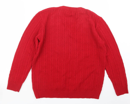 Pyari Womens Red Knit Pullover Jumper Size L