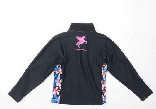Preworn Girls Black Jacket Size 7 Years