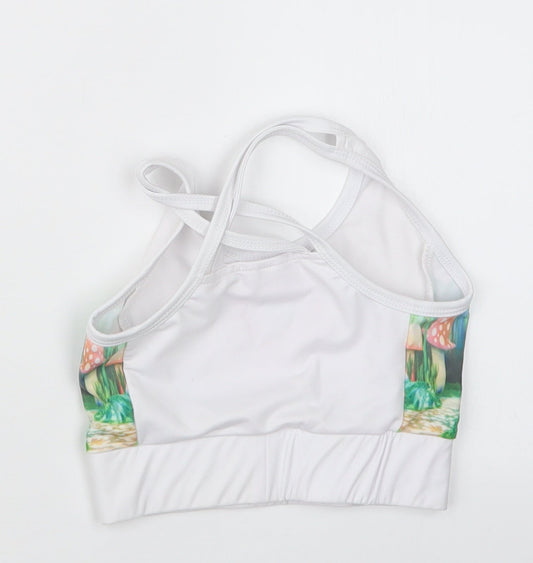 Preworn Girls White Cropped T-Shirt Size 7 Years