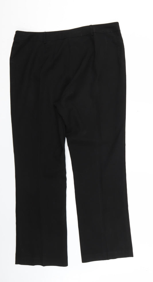 Papaya Womens Black Trousers Size 14 L26 in