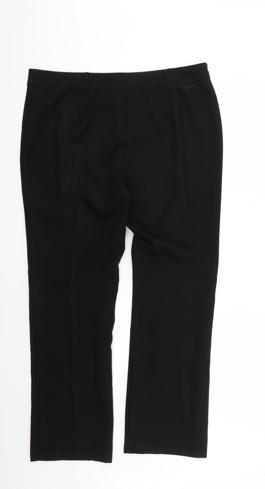 Papaya Womens Black Trousers Size 14 L26 in