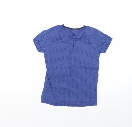George Boys Blue Polka Dot Basic T-Shirt Size 5-6 Years