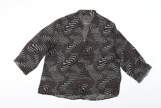 just elegance Womens Black Polka Dot Basic Blouse Size 2