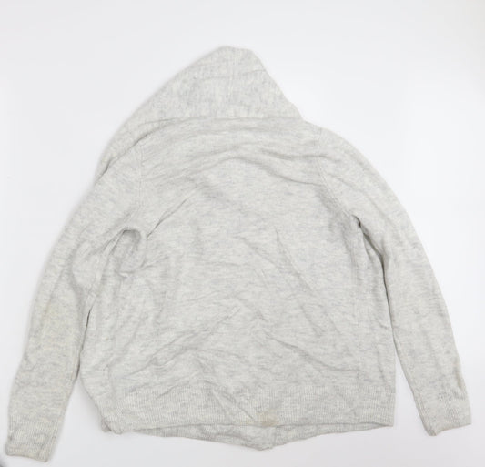H&M Womens Grey Knit Wrap Jumper Size S