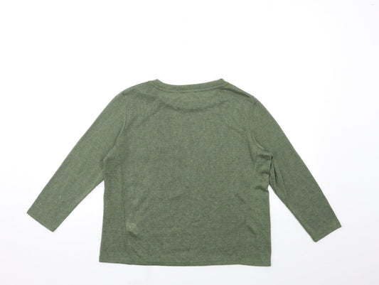 River Island Girls Green Basic T-Shirt Size 8 Years