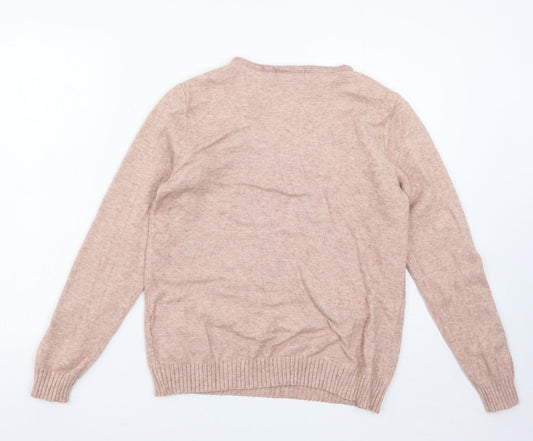 VILA Womens Pink Knit Pullover Jumper Size L