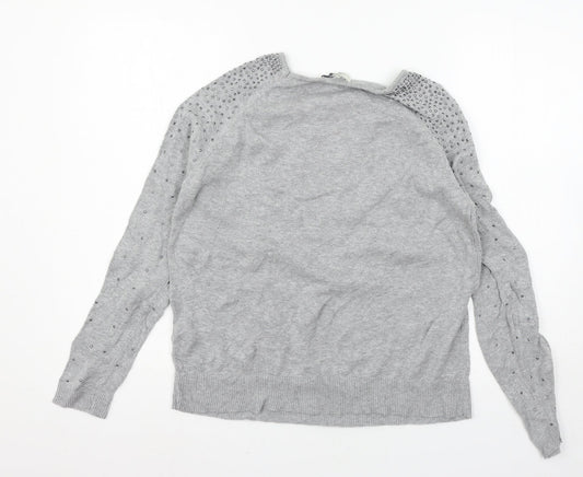 Peacocks Womens Grey Knit Pullover Jumper Size 12