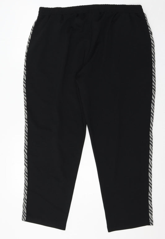 Bodyflirt Womens Black Striped Jersey Trousers Size 2XL L27 in