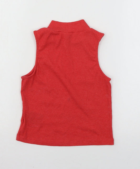 Divided Womens Red Jersey Basic T-Shirt Size XS