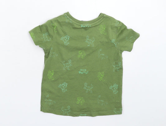 George Girls Green Basic T-Shirt Size 2-3 Years