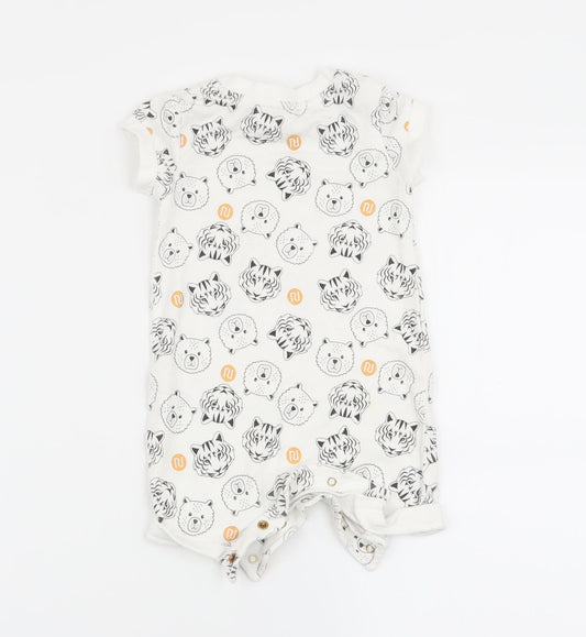 River Island Boys White Animal Print Babygrow One-Piece Size 0-3 Months