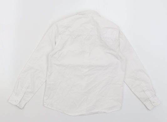 Pep & Co Boys White Basic Button-Up Size 8-9 Years