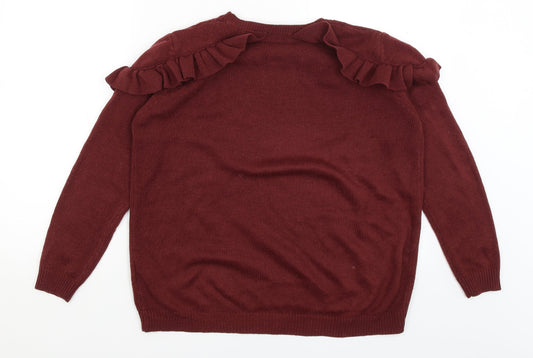 Papaya Womens Red Pullover Jumper Size M