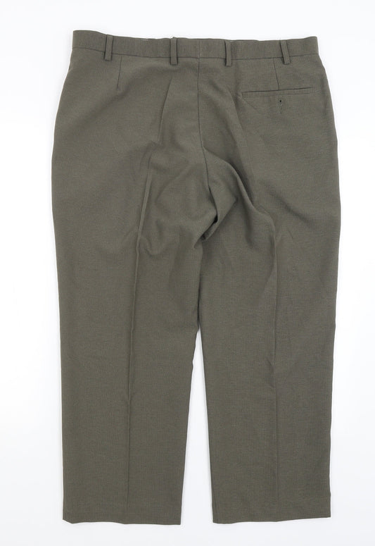 M&S Mens Green Dress Pants Trousers Size 38 in L26 in