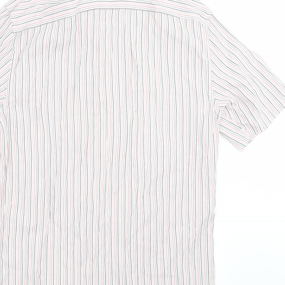 NEXT Mens Pink Striped Button-Up Size S