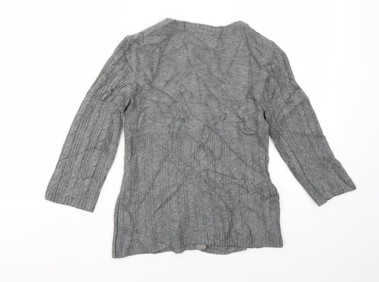 H&M Girls Grey Cardigan Jumper Size 13-14 Years