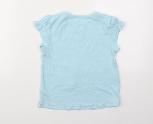 George Girls Blue Geometric Basic T-Shirt Size 5-6 Years