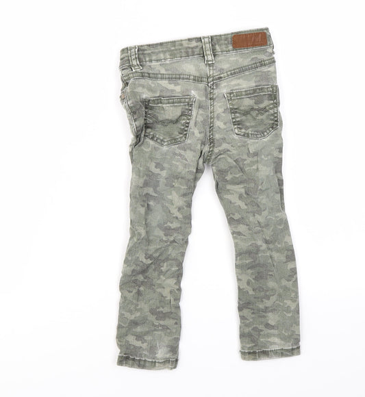 Original Marines Boys Green Check Skinny Jeans Size 3 Years