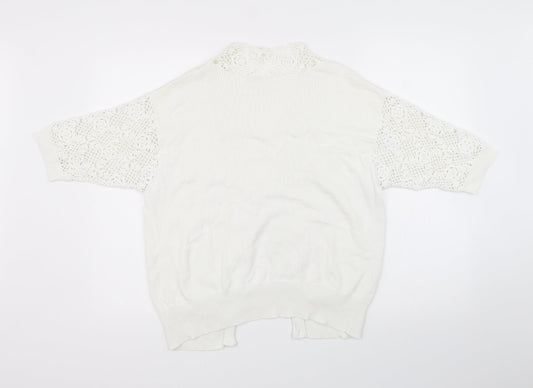 Richards Womens White Pullover Jumper Size M