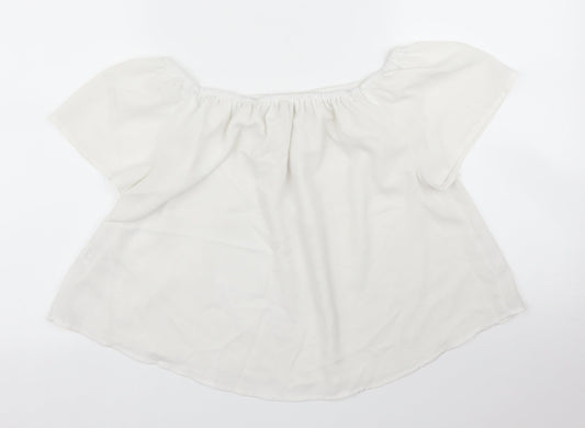 Stradavarius Womens White Basic Blouse Size S