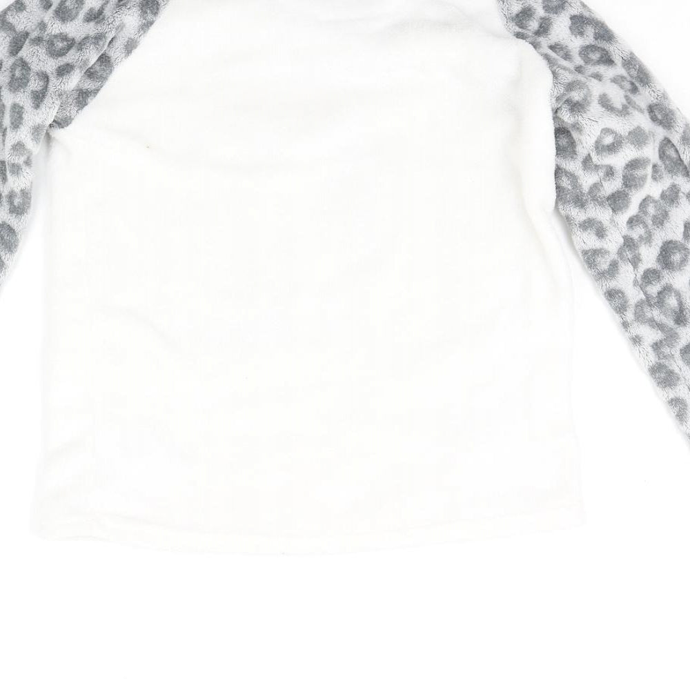 Primark Girls White Animal Print Top Pyjama Top Size 10-11 Years - sleep top