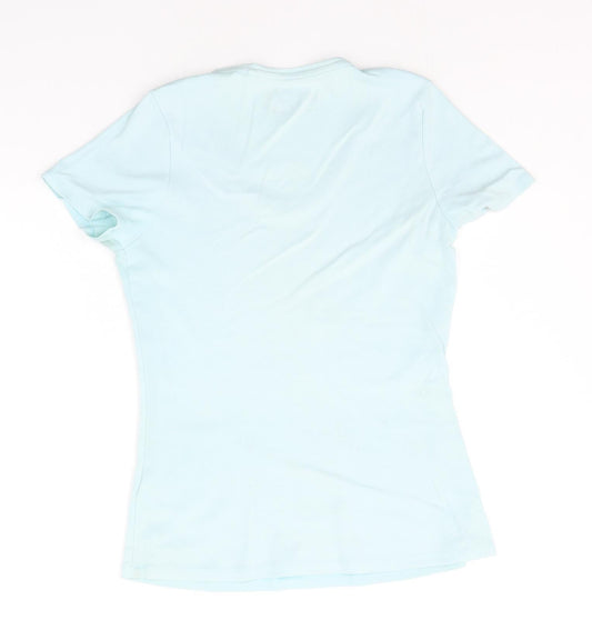 Marks and Spencer Womens Green Houndstooth Basic T-Shirt Size 10