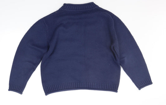natural territory Womens Blue Floral Pullover Jumper Size M