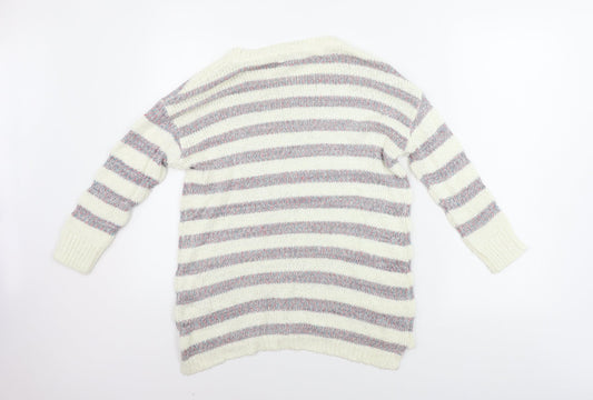 Marks and Spencer Womens Beige Striped Pullover Jumper Size 12